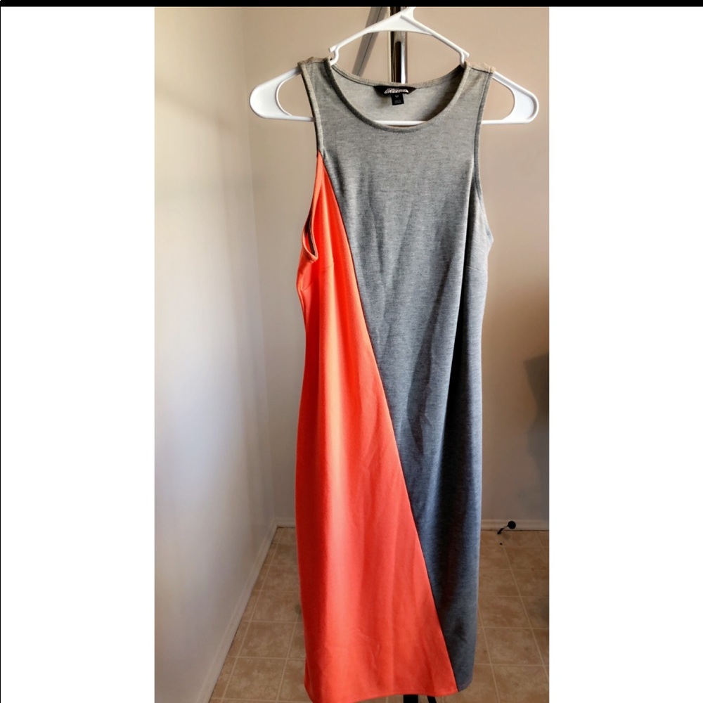 Project Runway Grey/Orange Bodycon Dress
